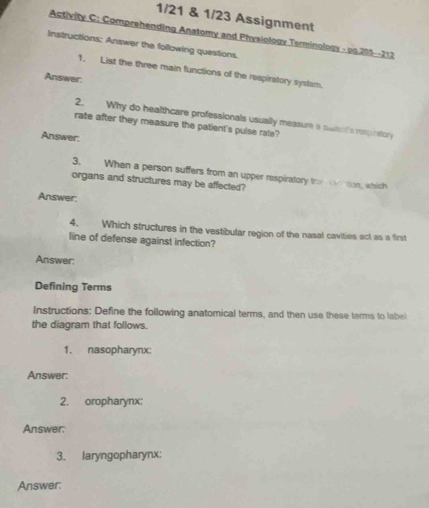 1/21 & 1/23 assignment activity c: comprehending anatomy and physiology…