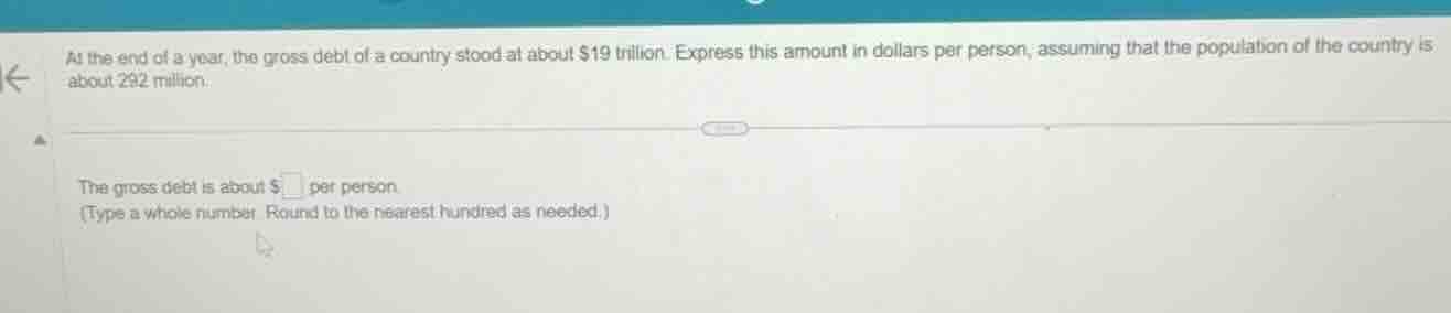 at the end of a year, the gross debt of a country stood at about $19 tr…