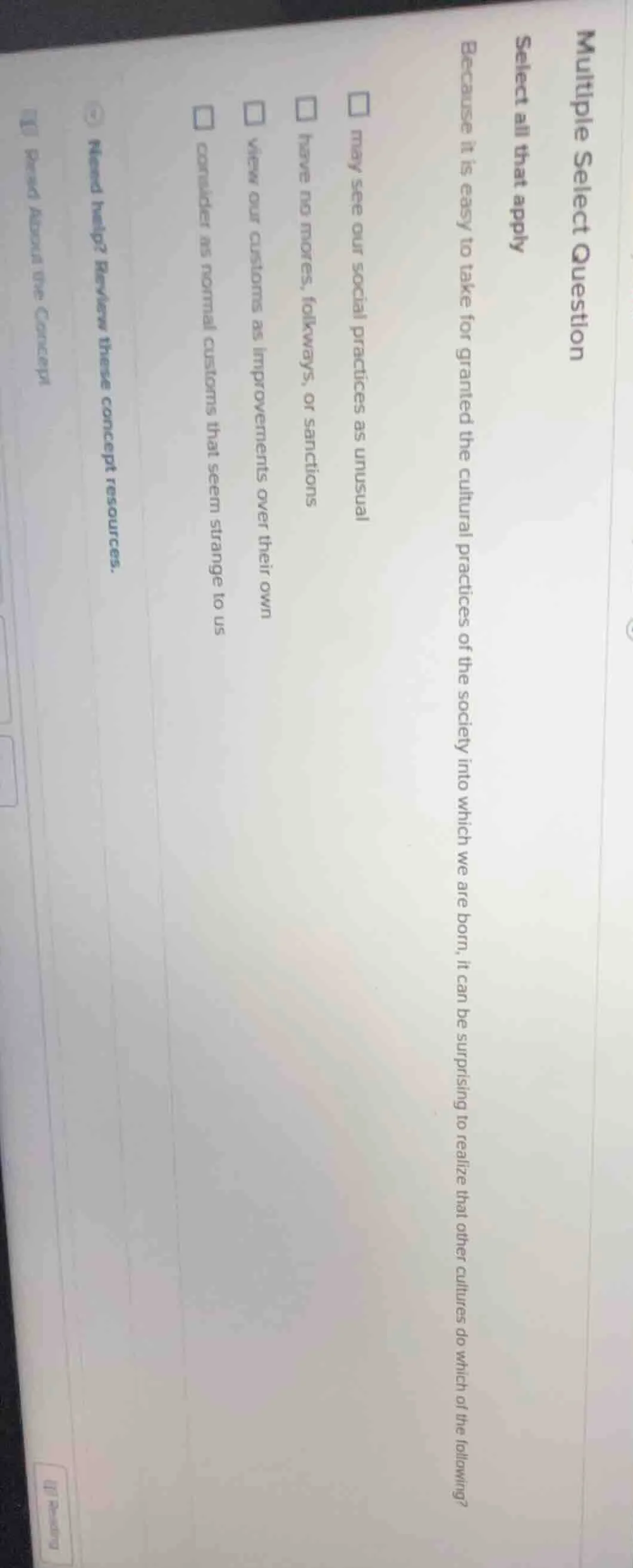 multiple select question select all that apply because it is easy to ta…