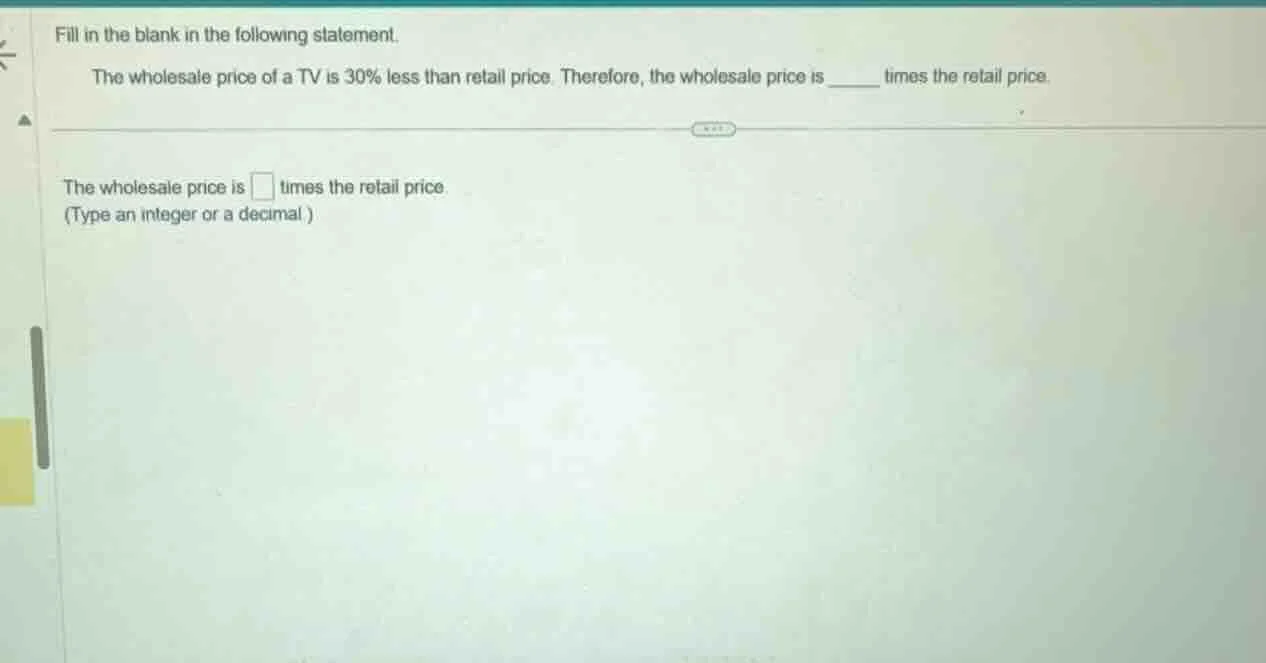 fill in the blank in the following statement. the wholesale price of a …