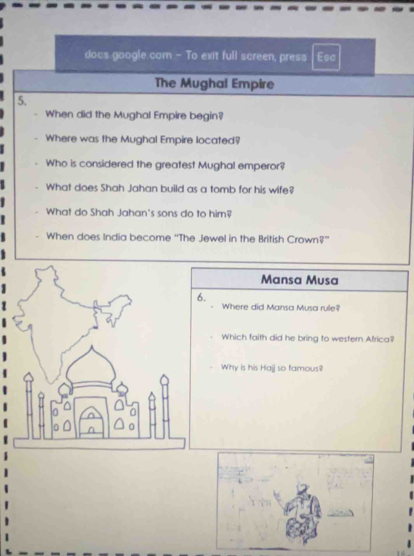 docs.google.com - to exit full screen, press esc the mughal empire 5. -…