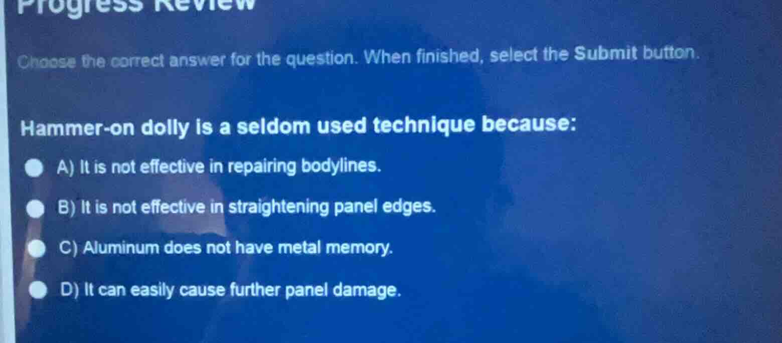 progress review choose the correct answer for the question. when finish…