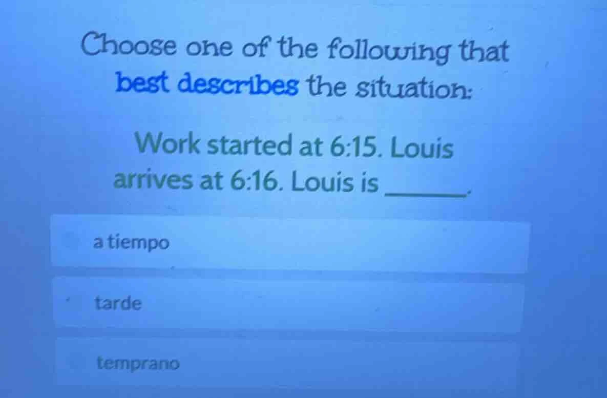 choose one of the following that best describes the situation: work sta…