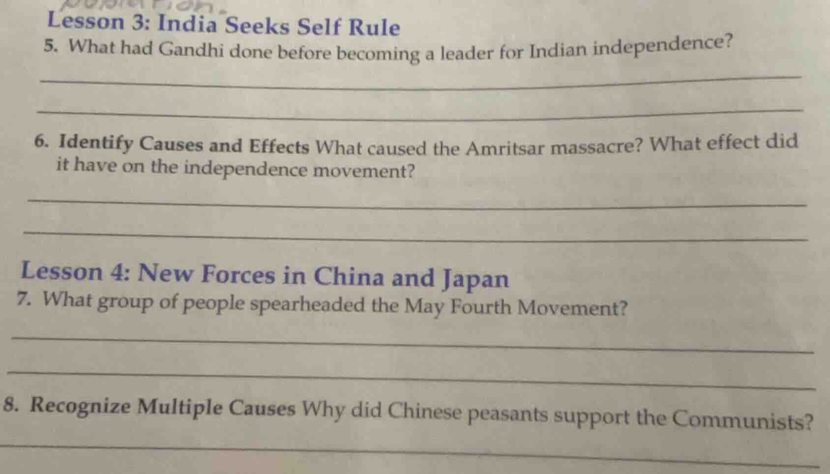 lesson 3: india seeks self rule 5. what had gandhi done before becoming…