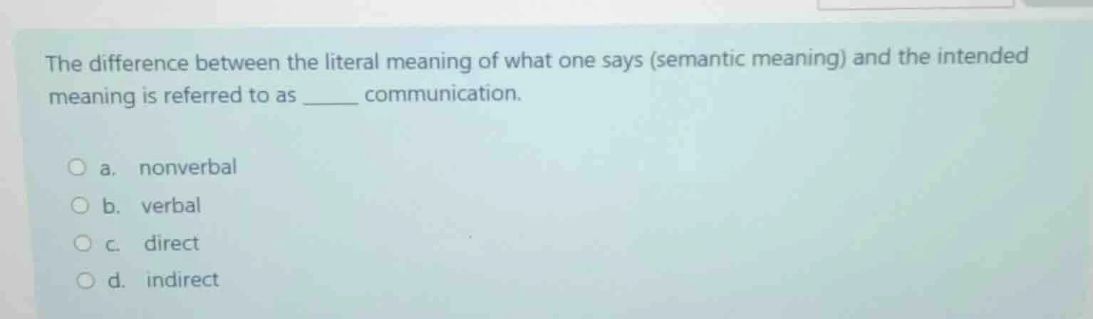 the difference between the literal meaning of what one says (semantic m…