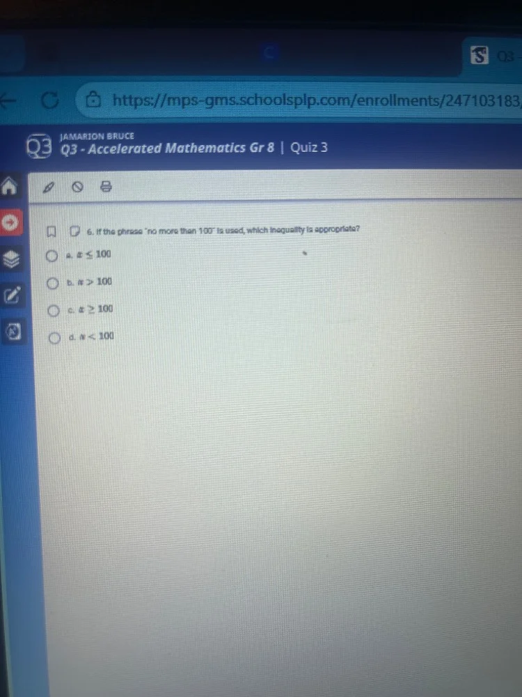 q3 jamarion bruce q3 - accelerated mathematics gr 8 | quiz 3 6. if the …