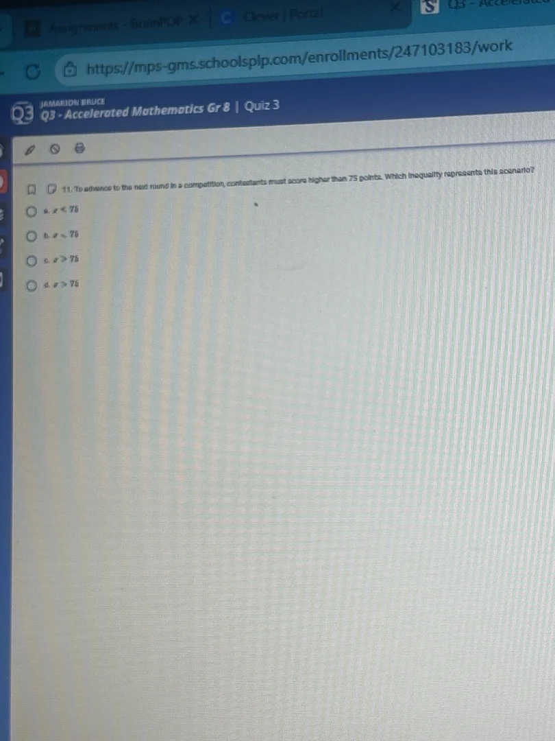 q3 - accelerated mathematics gr 8 | quiz 3 11. to advance to the next r…