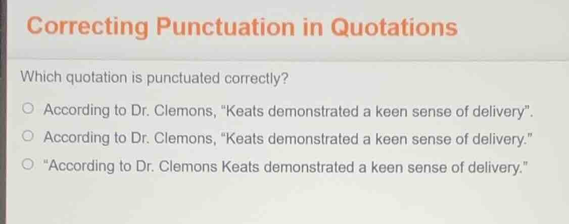 correcting punctuation in quotations which quotation is punctuated corr…