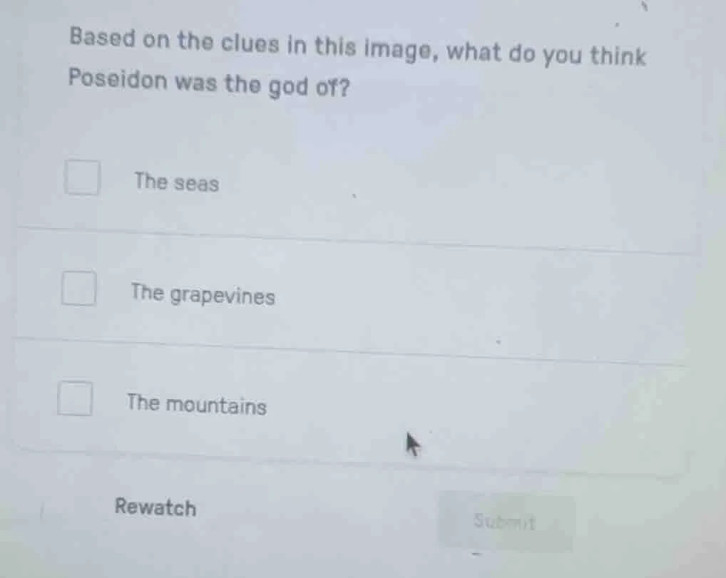 based on the clues in this image, what do you think poseidon was the go…