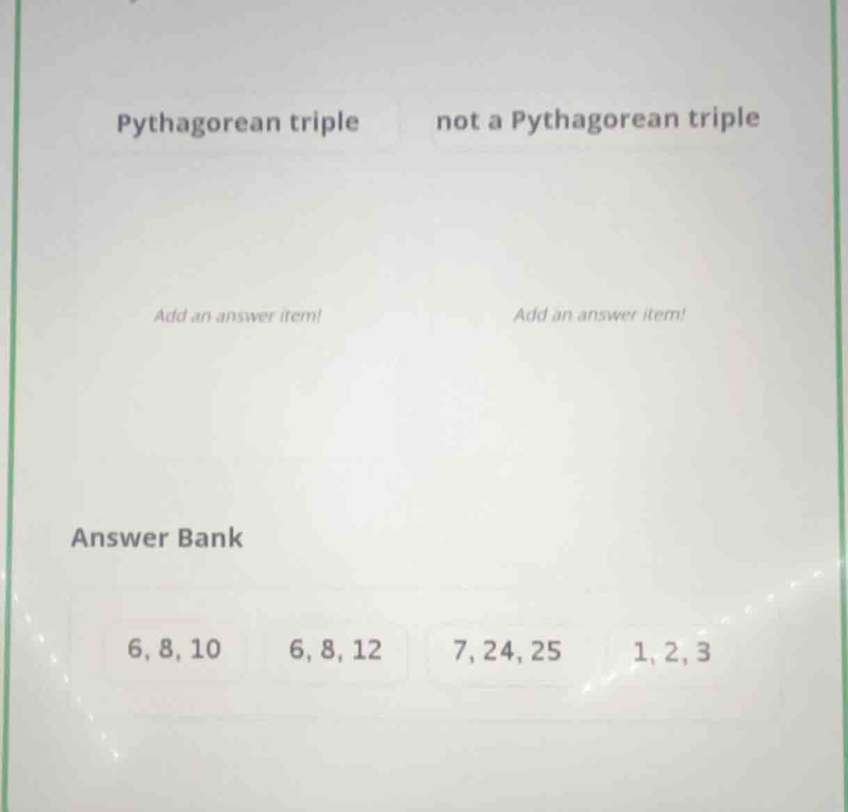 pythagorean triple not a pythagorean triple add an answer item! add an …