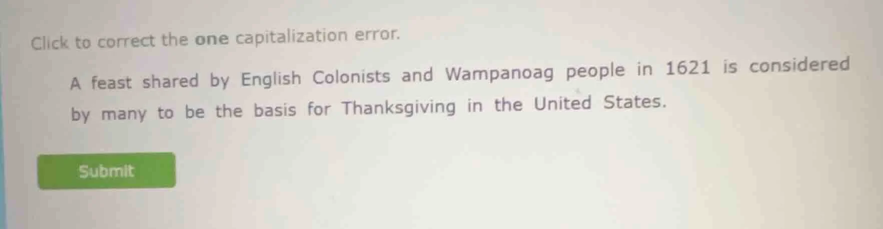 click to correct the one capitalization error. a feast shared by englis…