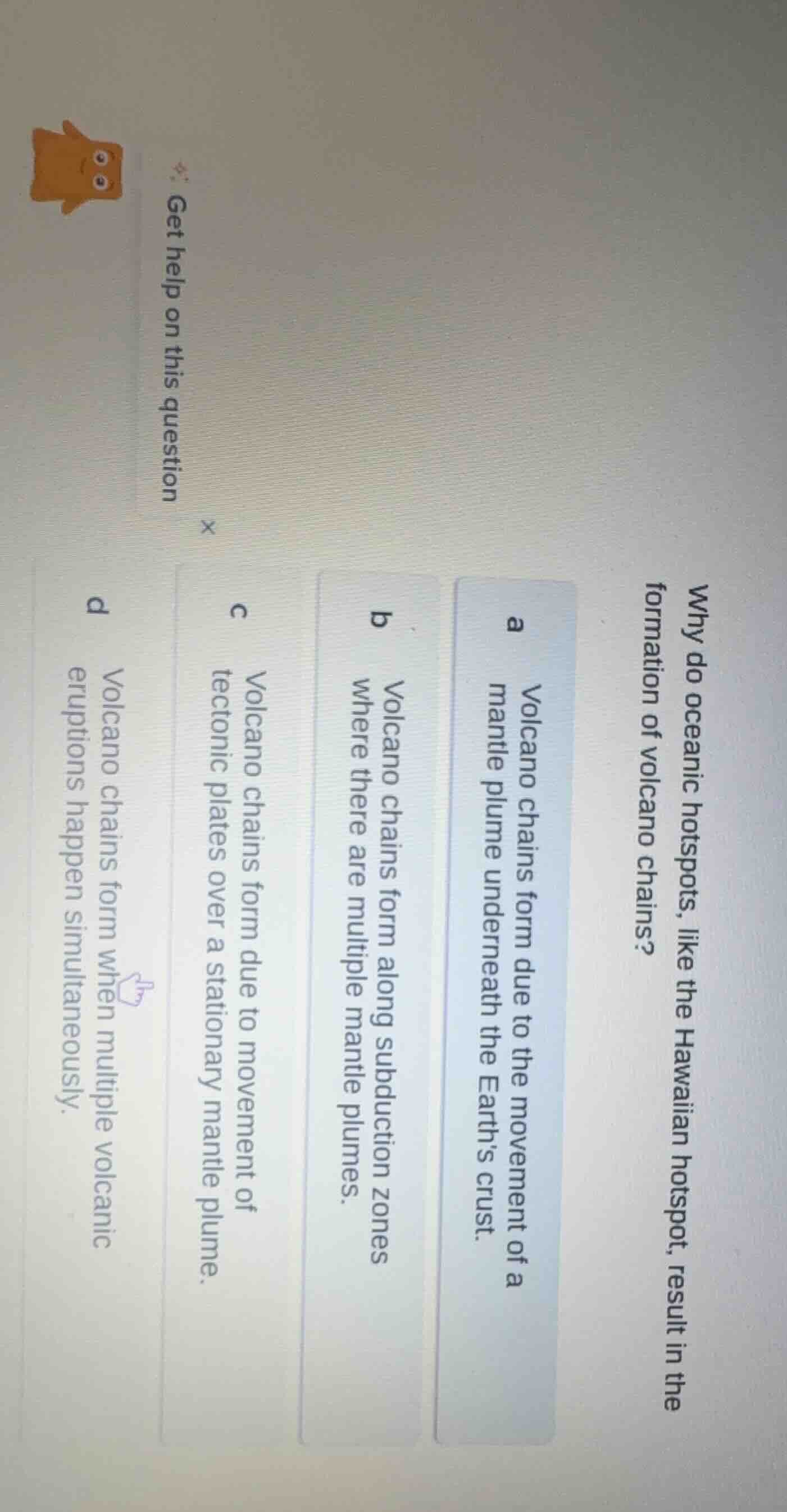 why do oceanic hotspots, like the hawaiian hotspot, result in the forma…
