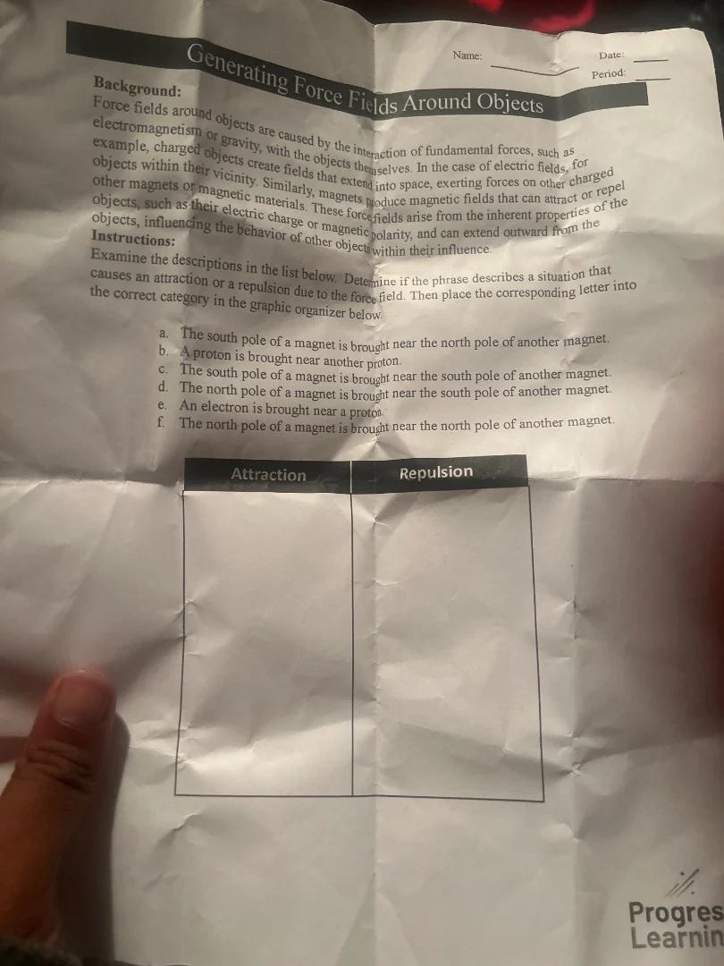 generating force fields around objects name: date: period: background: …