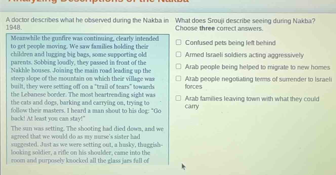 a doctor describes what he observed during the nakba in 1948. meanwhile…