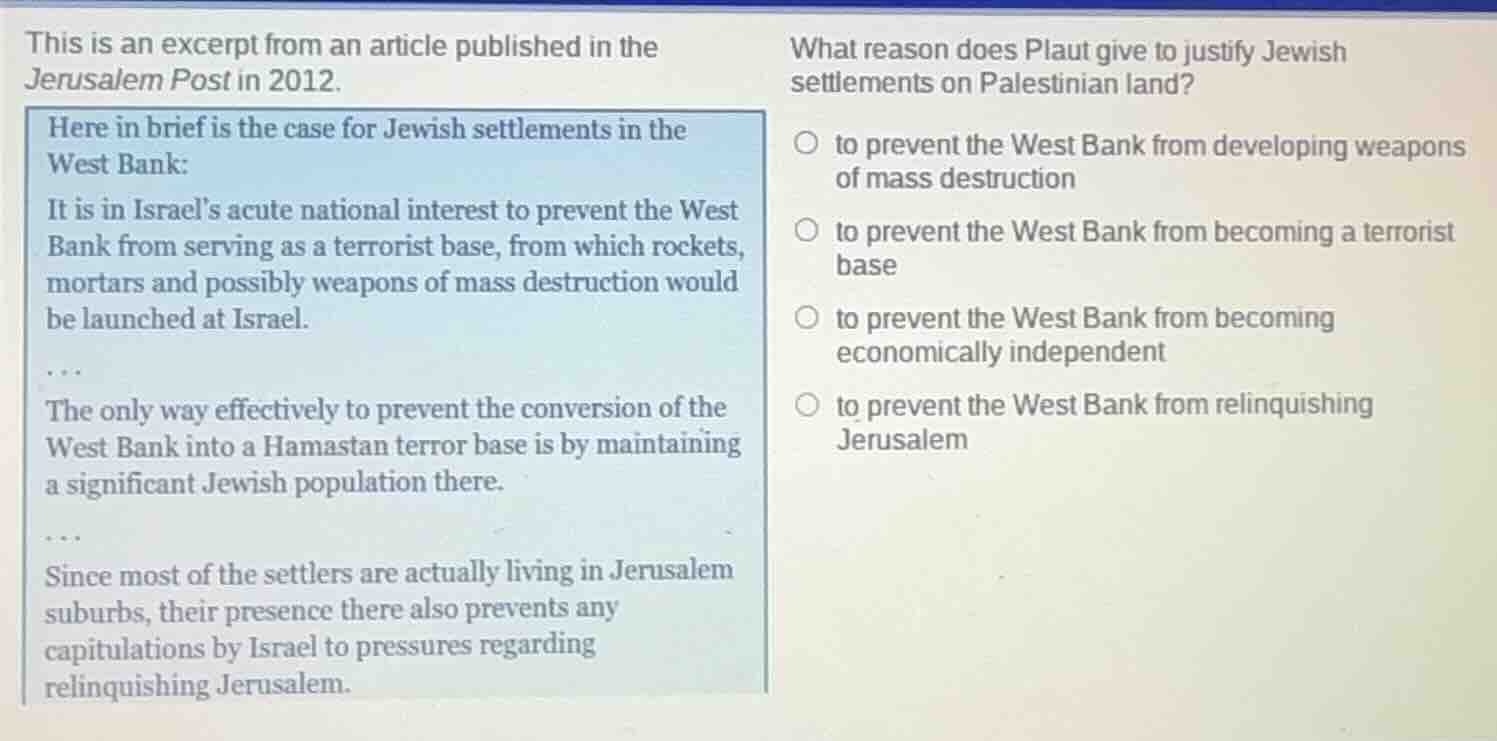 this is an excerpt from an article published in the jerusalem post in 2…