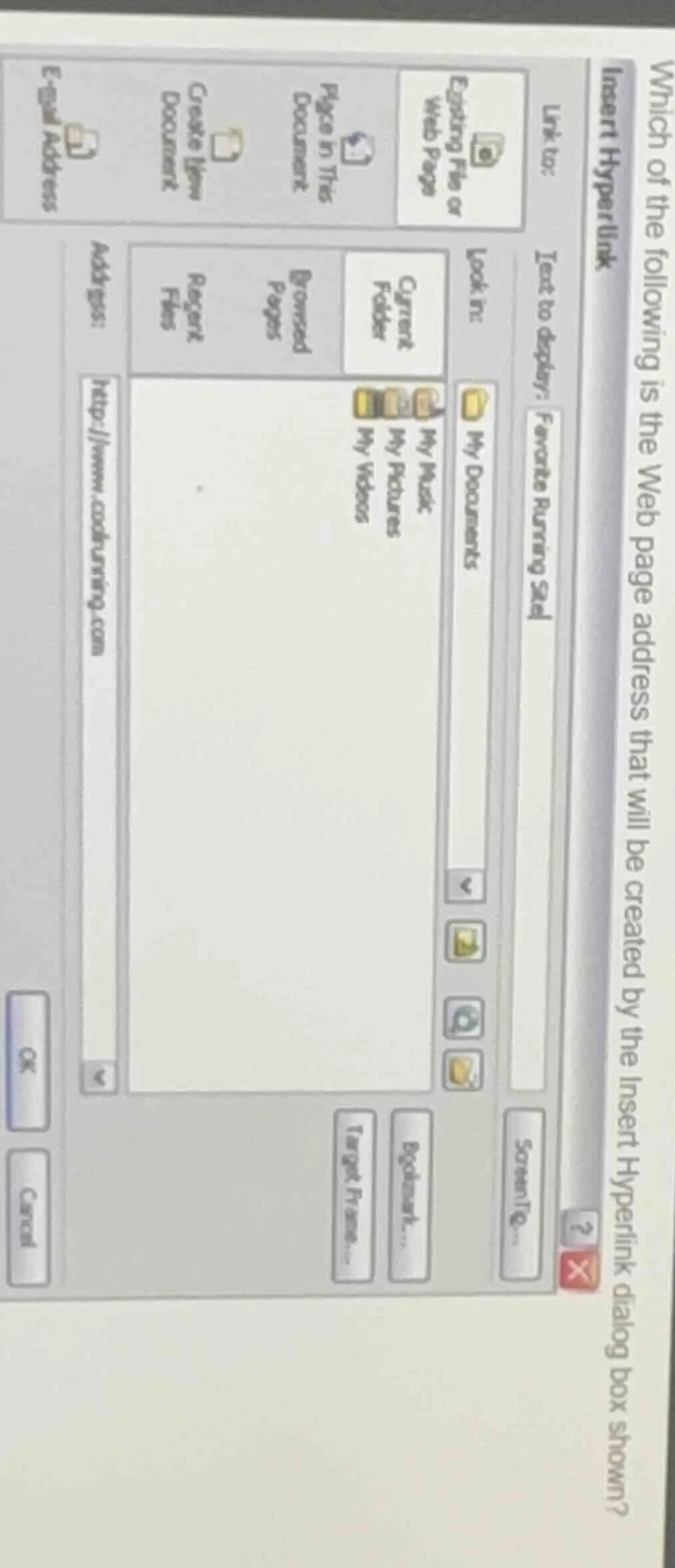 which of the following is the web page address that will be created by …