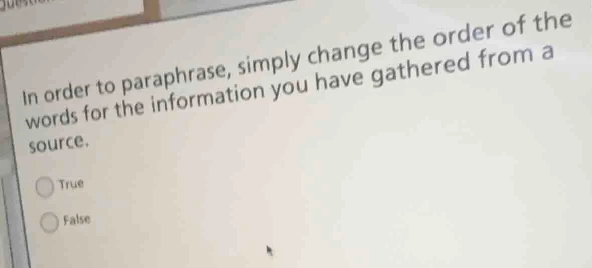 in order to paraphrase, simply change the order of the words for the in…