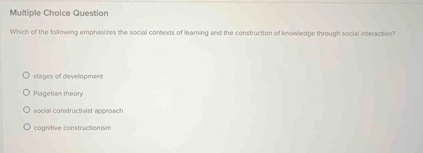 multiple choice question which of the following emphasizes the social c…