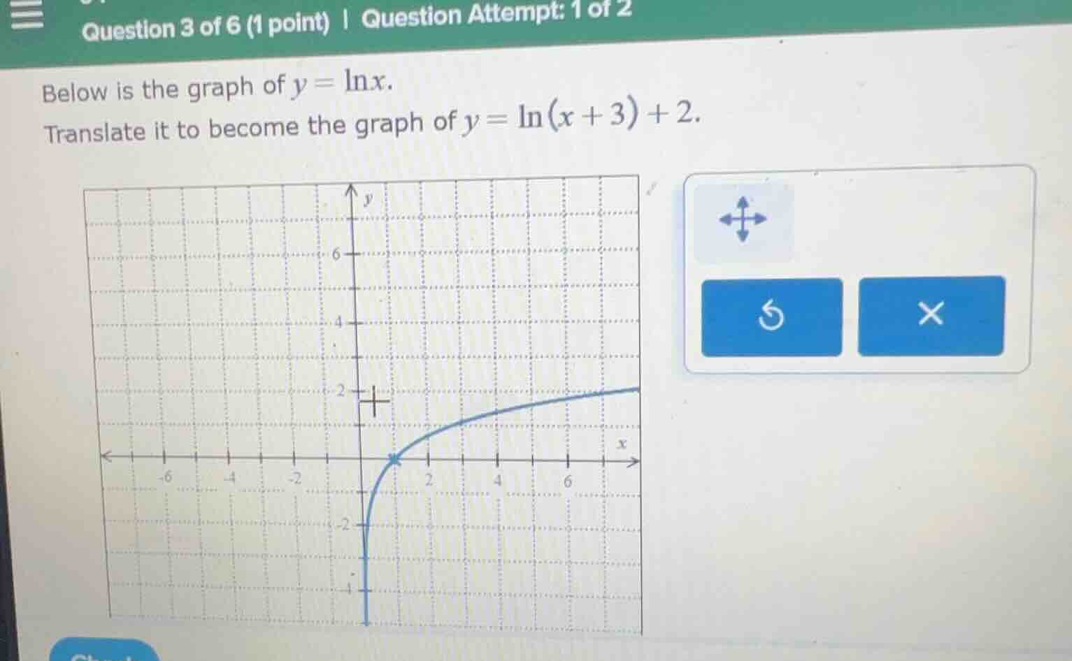 question 3 of 6 (1 point) | question attempt: 1 of 2 below is the graph…