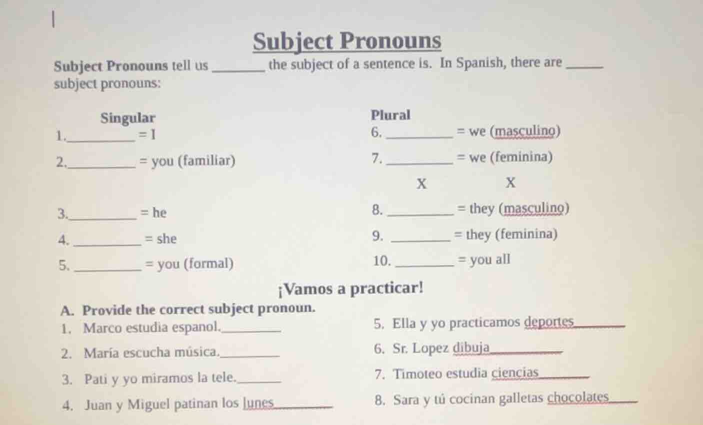 subject pronouns subject pronouns tell us ______ the subject of a sente…