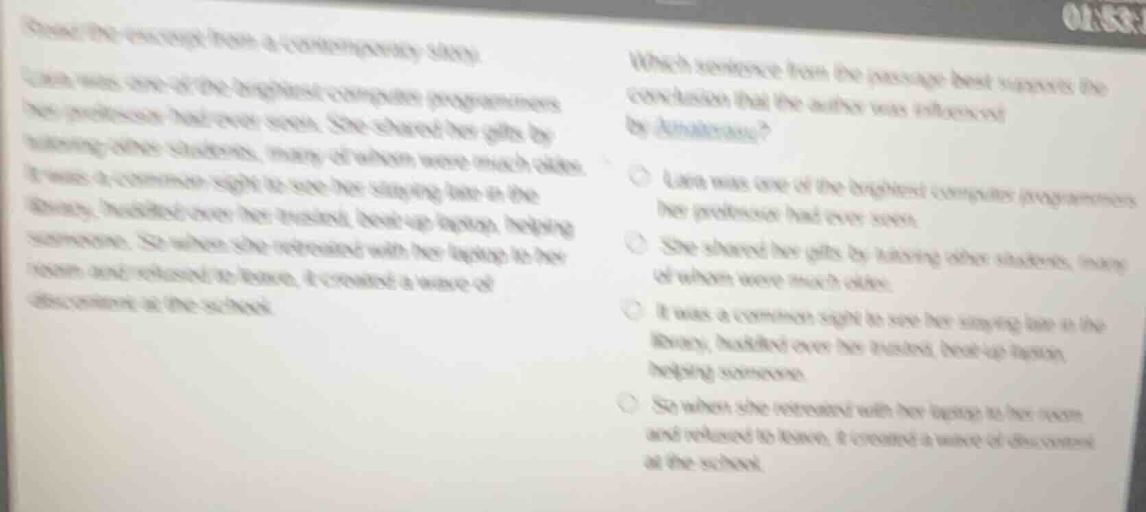 read the excerpt from a contemporary story.lara was one of the brightes…