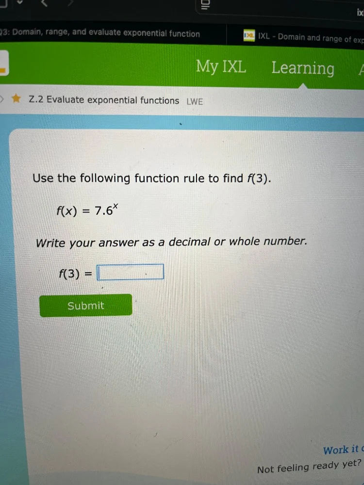 z.2 evaluate exponential functions lwe use the following function rule …