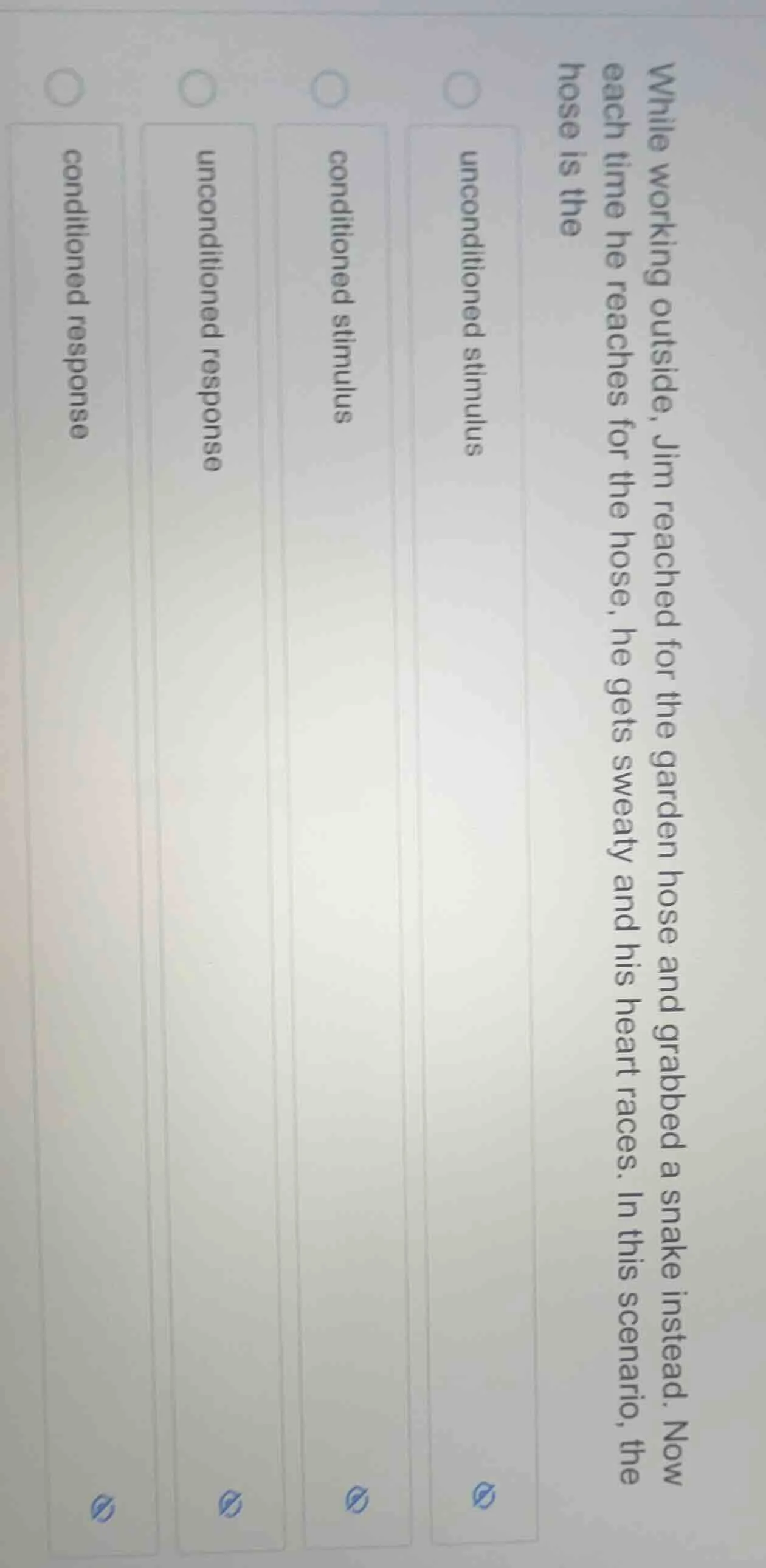 while working outside, jim reached for the garden hose and grabbed a sn…