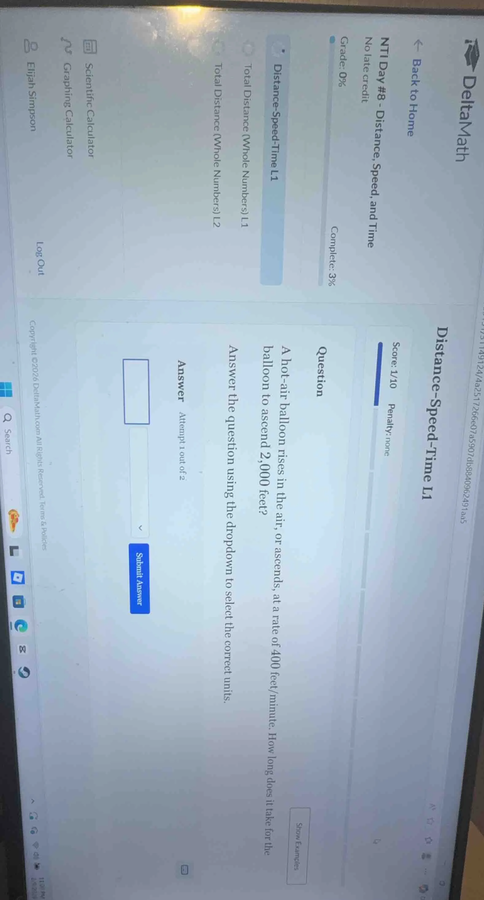 deltamath ← back to home nti day #8 - distance, speed, and time no late…