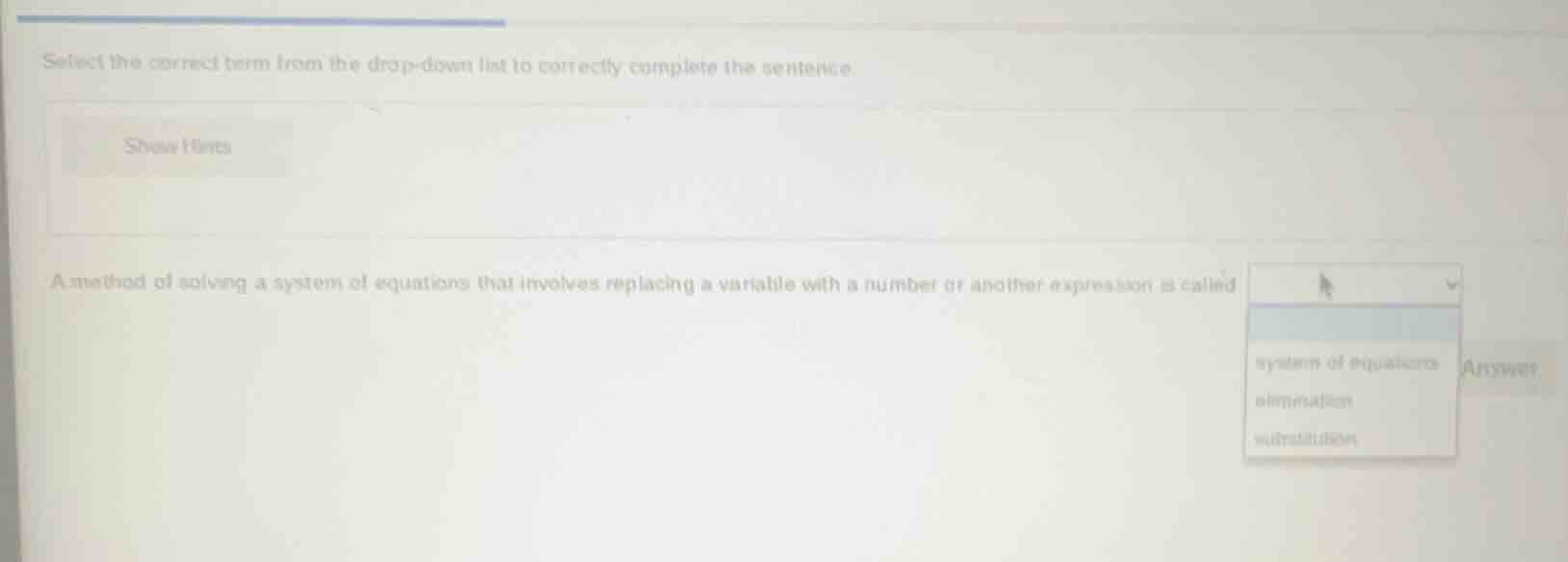 select the correct term from the drop-down list to correctly complete t…
