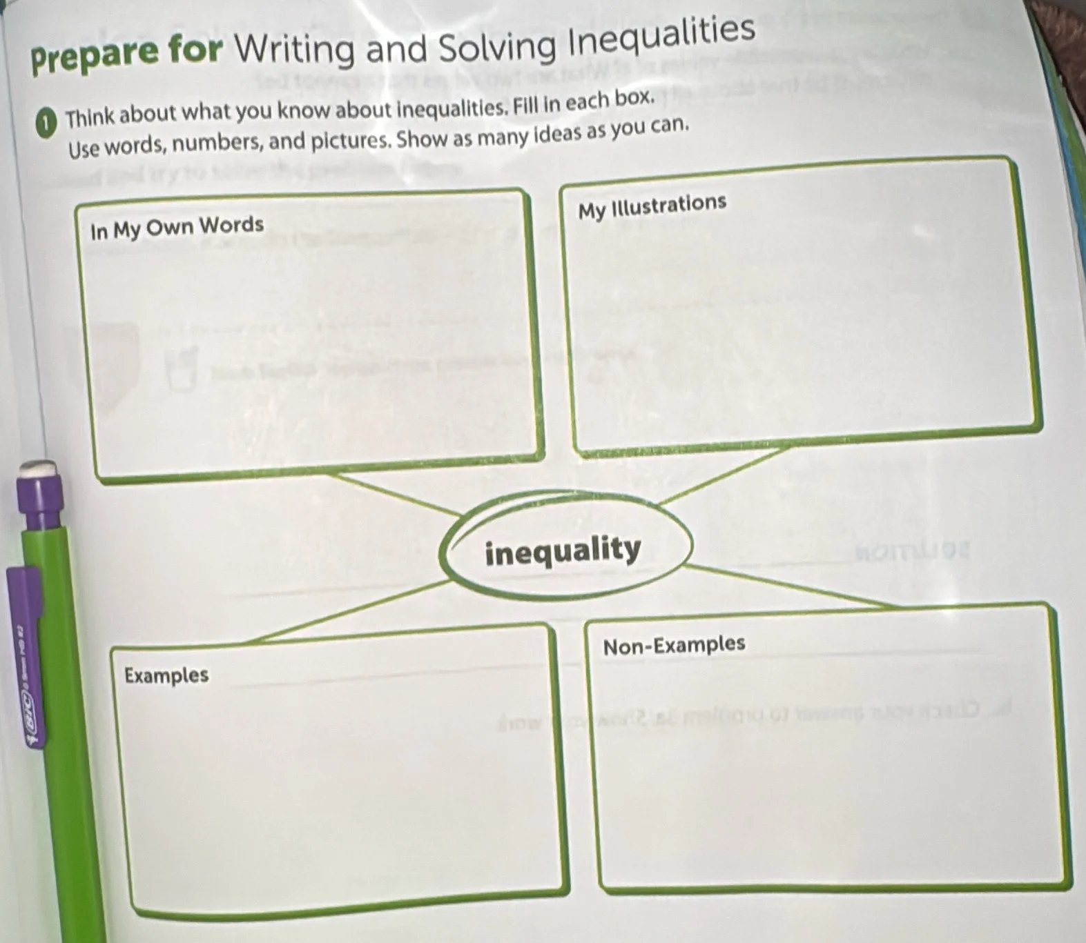 prepare for writing and solving inequalities 1 think about what you kno…