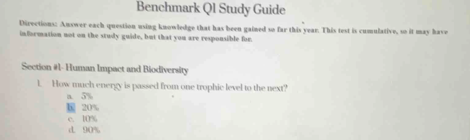benchmark q1 study guide directions: answer each question using knowled…