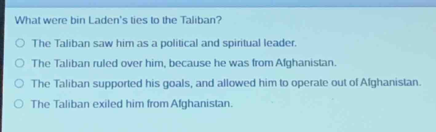 what were bin ladens ties to the taliban? the taliban saw him as a poli…