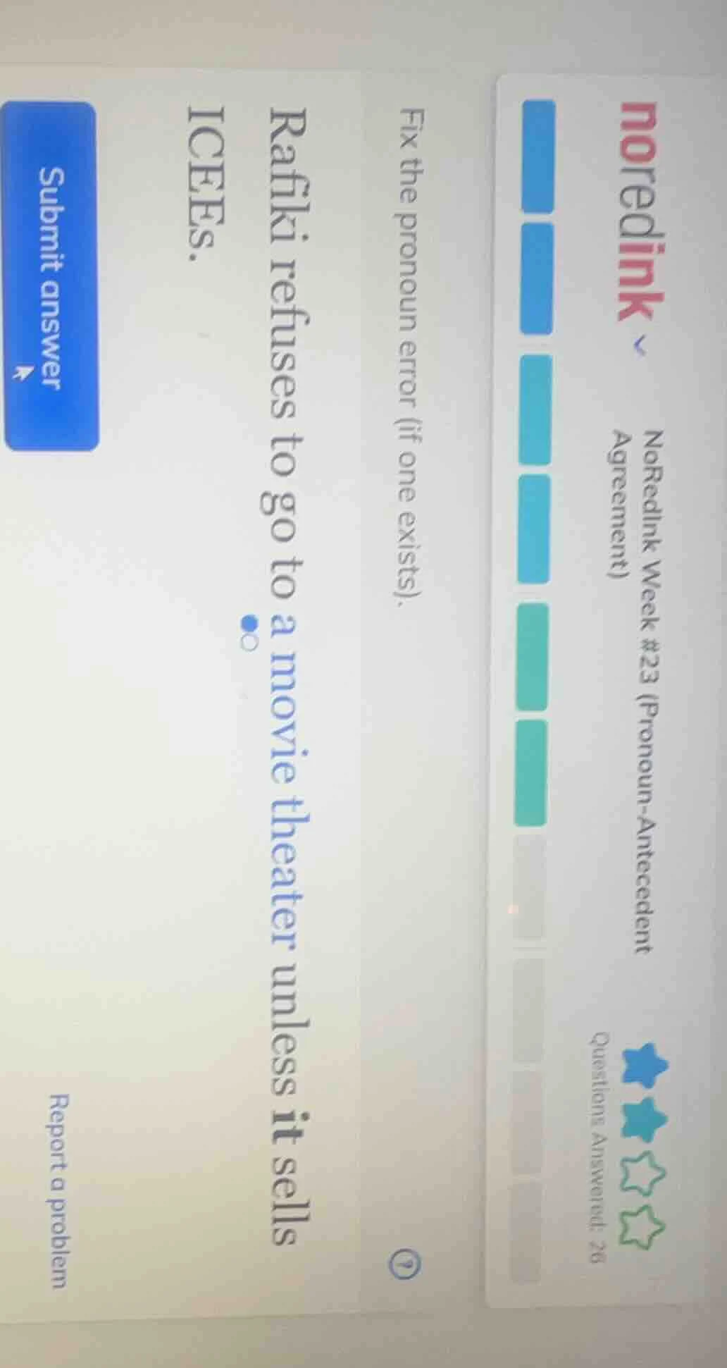 noredinknoredink week #23 (pronoun-antecedent agreement)questions answe…