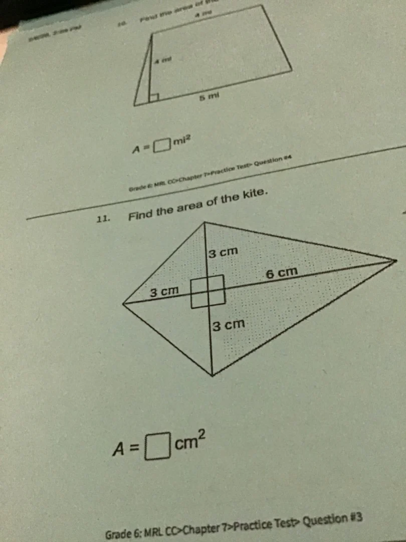 10. find the area of the figure.$a = \\square$ $mi^2$grade 6: mrl cc>ch…