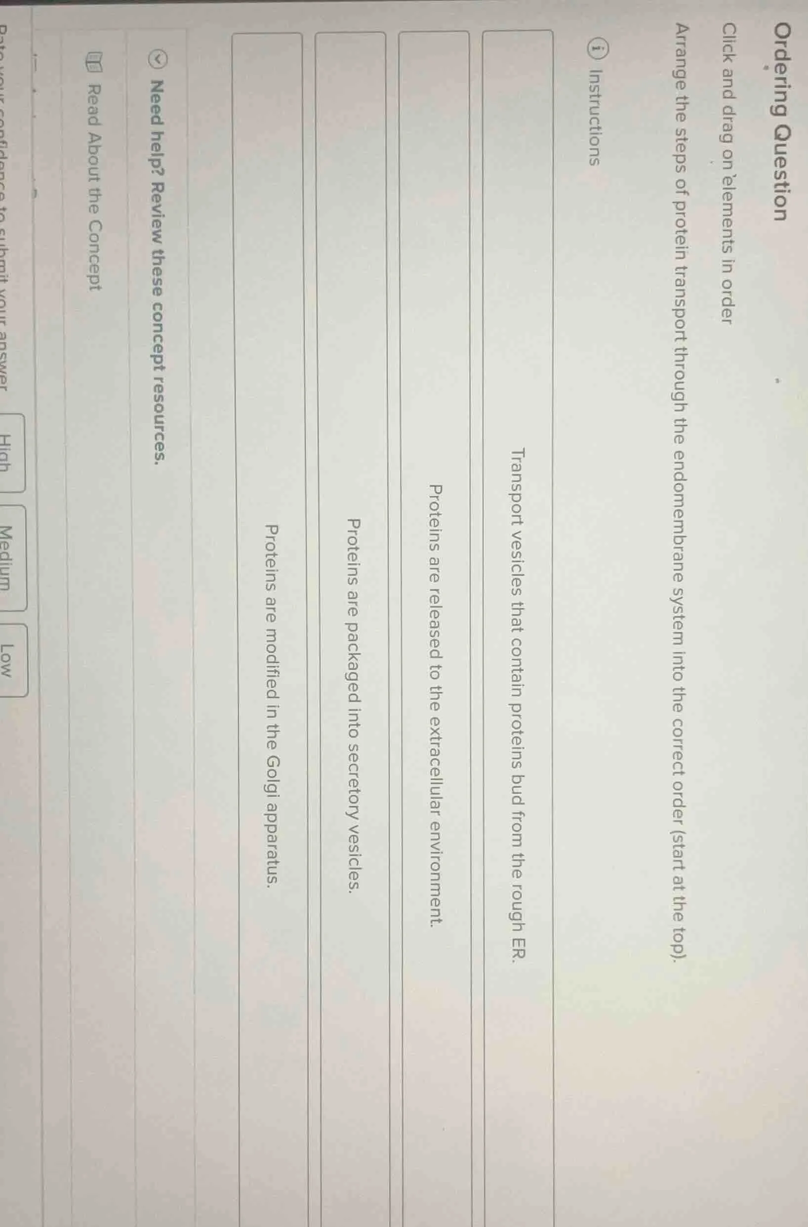 ordering question click and drag on elements in order arrange the steps…