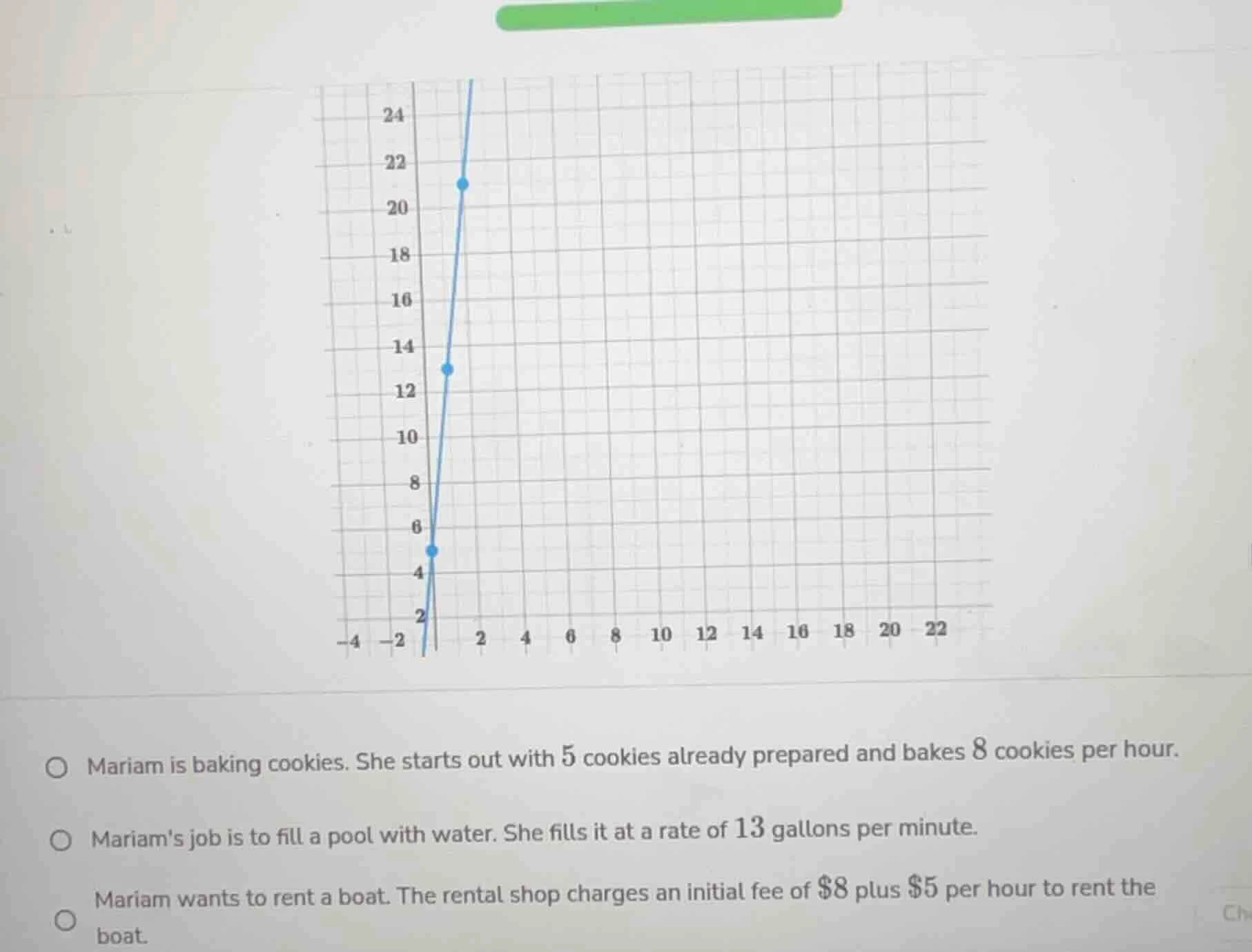 mariam is baking cookies. she starts out with 5 cookies already prepare…