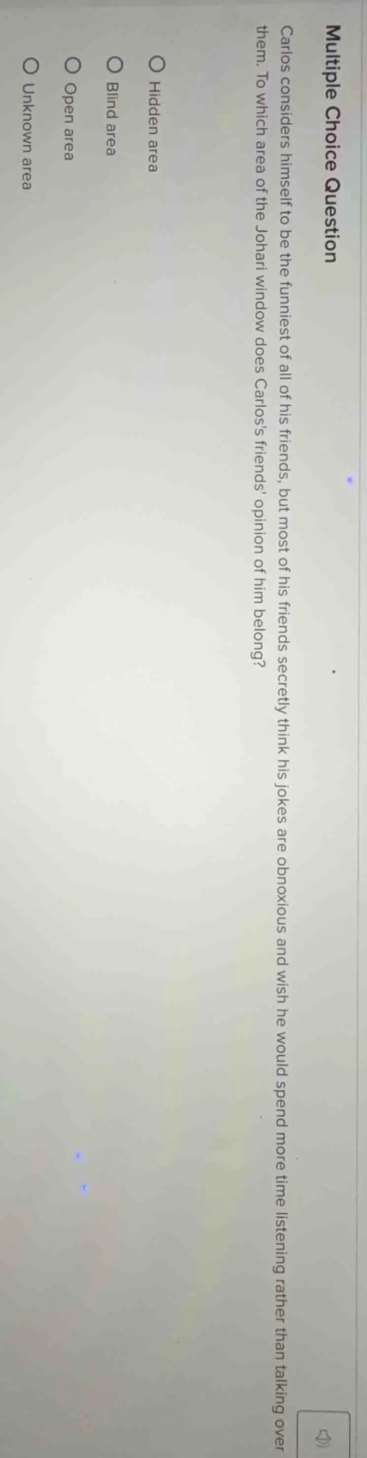 multiple choice question carlos considers himself to be the funniest of…