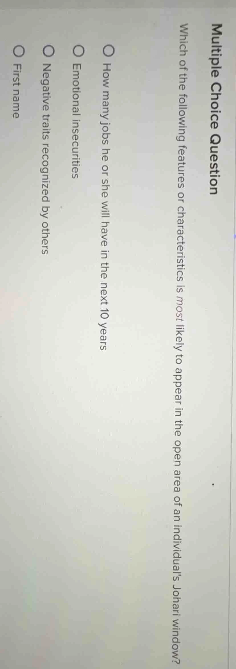 multiple choice question which of the following features or characteris…