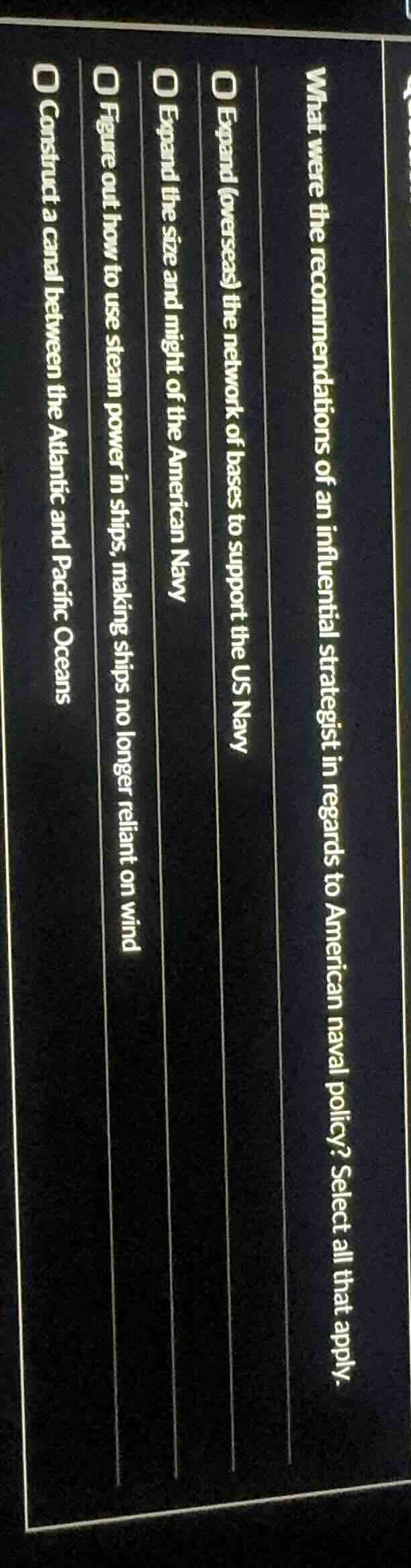 what were the recommendations of an influential strategist in regards t…