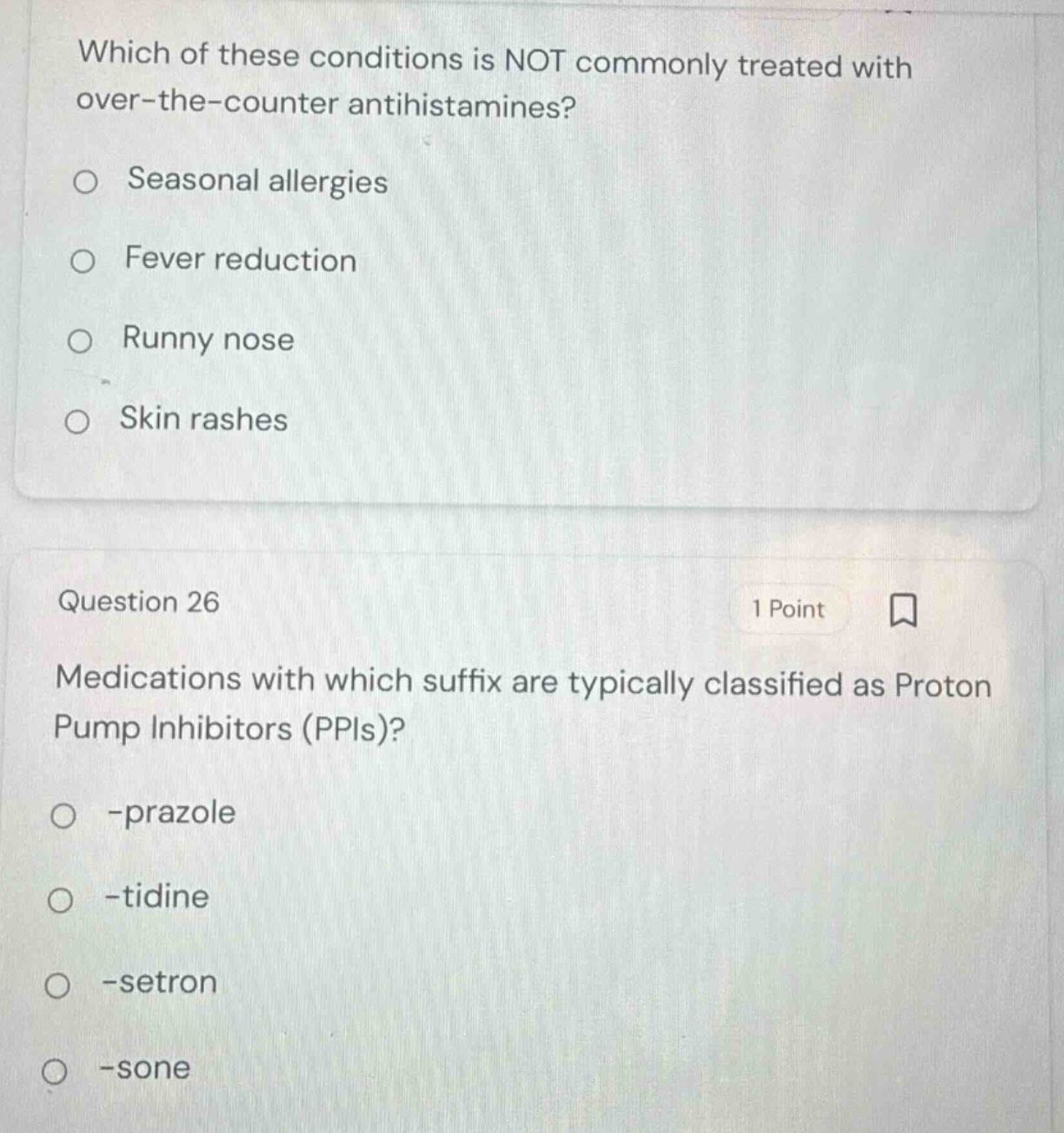 which of these conditions is not commonly treated with over-the-counter…