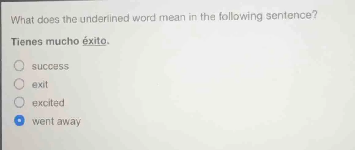 what does the underlined word mean in the following sentence? tienes mu…