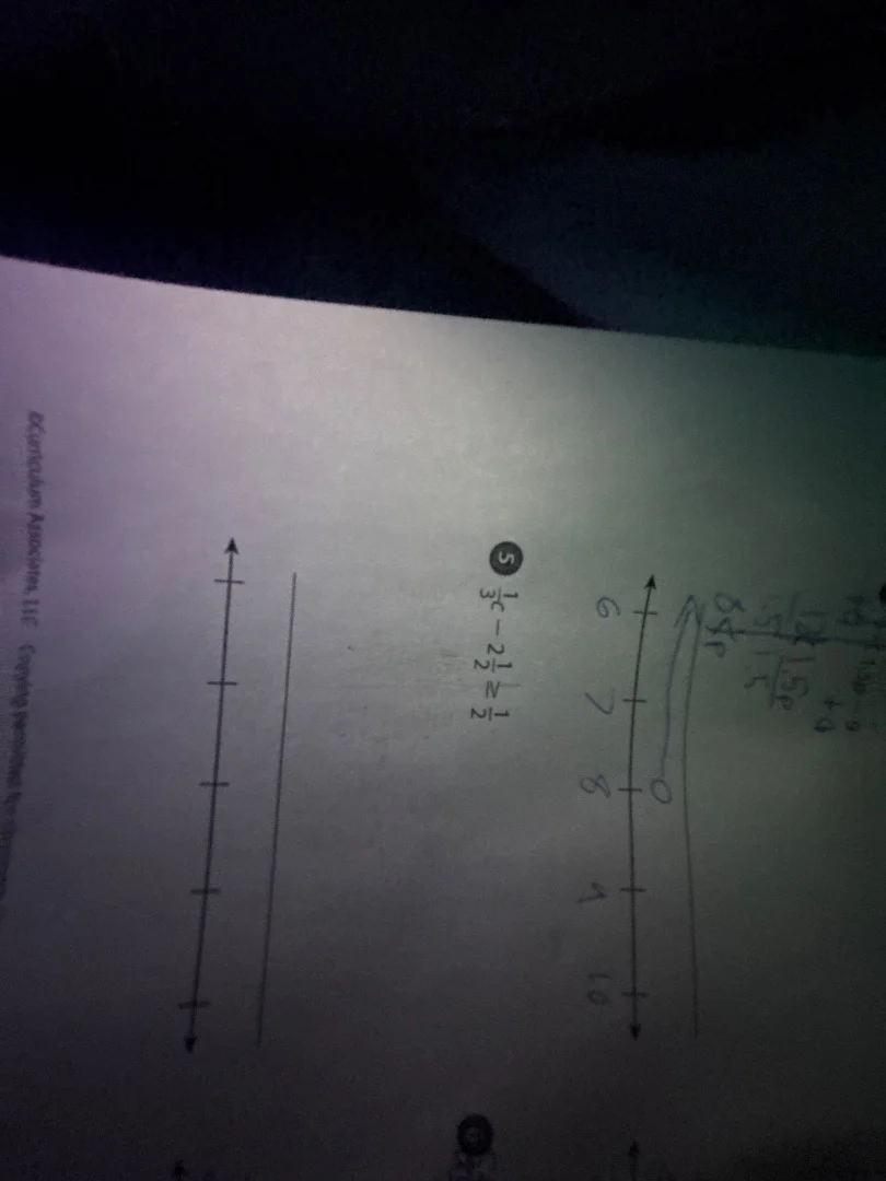 5. $\frac{1}{3}c - 2\frac{1}{2} geq \frac{1}{2}$
