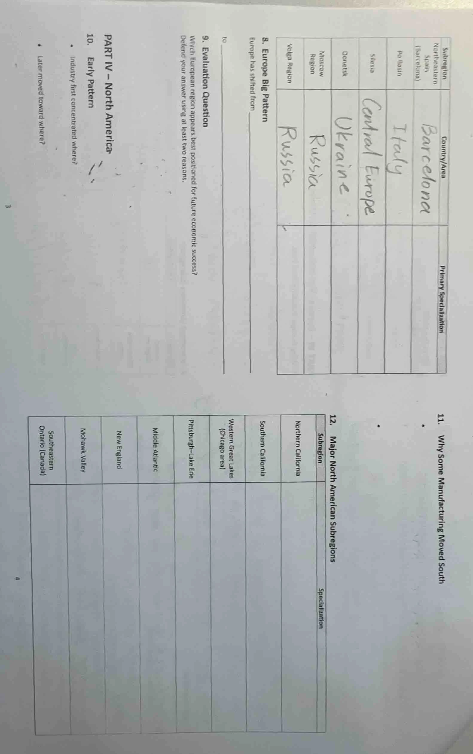 8. europe big pattern europe has shifted from ______ to ______ 9. evalu…