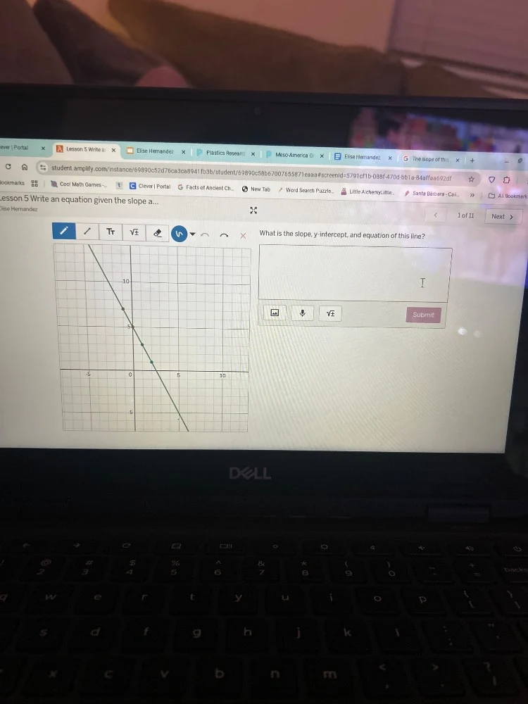 lesson 5 write an equation given the slope a... what is the slope, y-in…