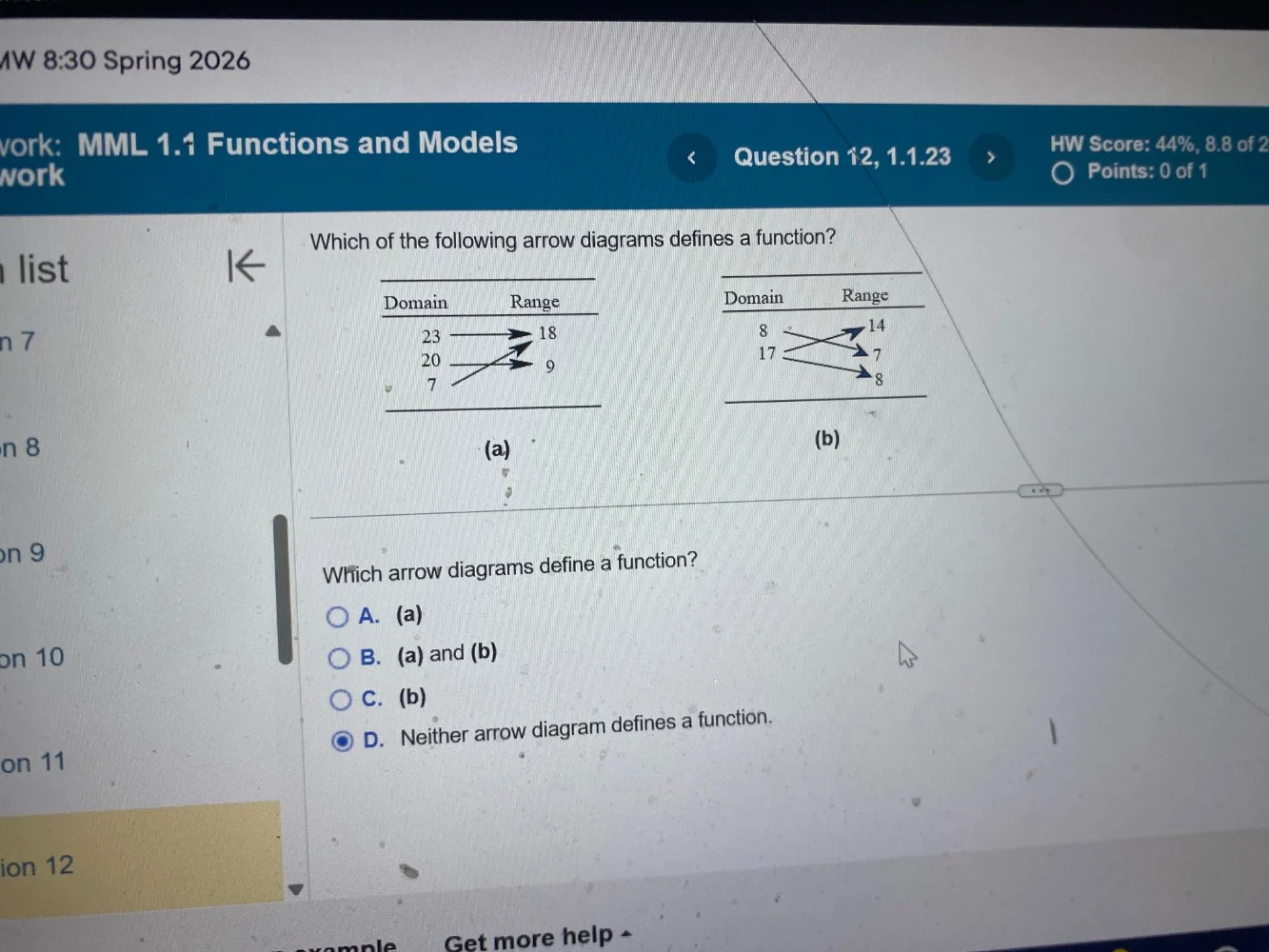 mw 8:30 spring 2026 work: mml 1.1 functions and models work question 12…