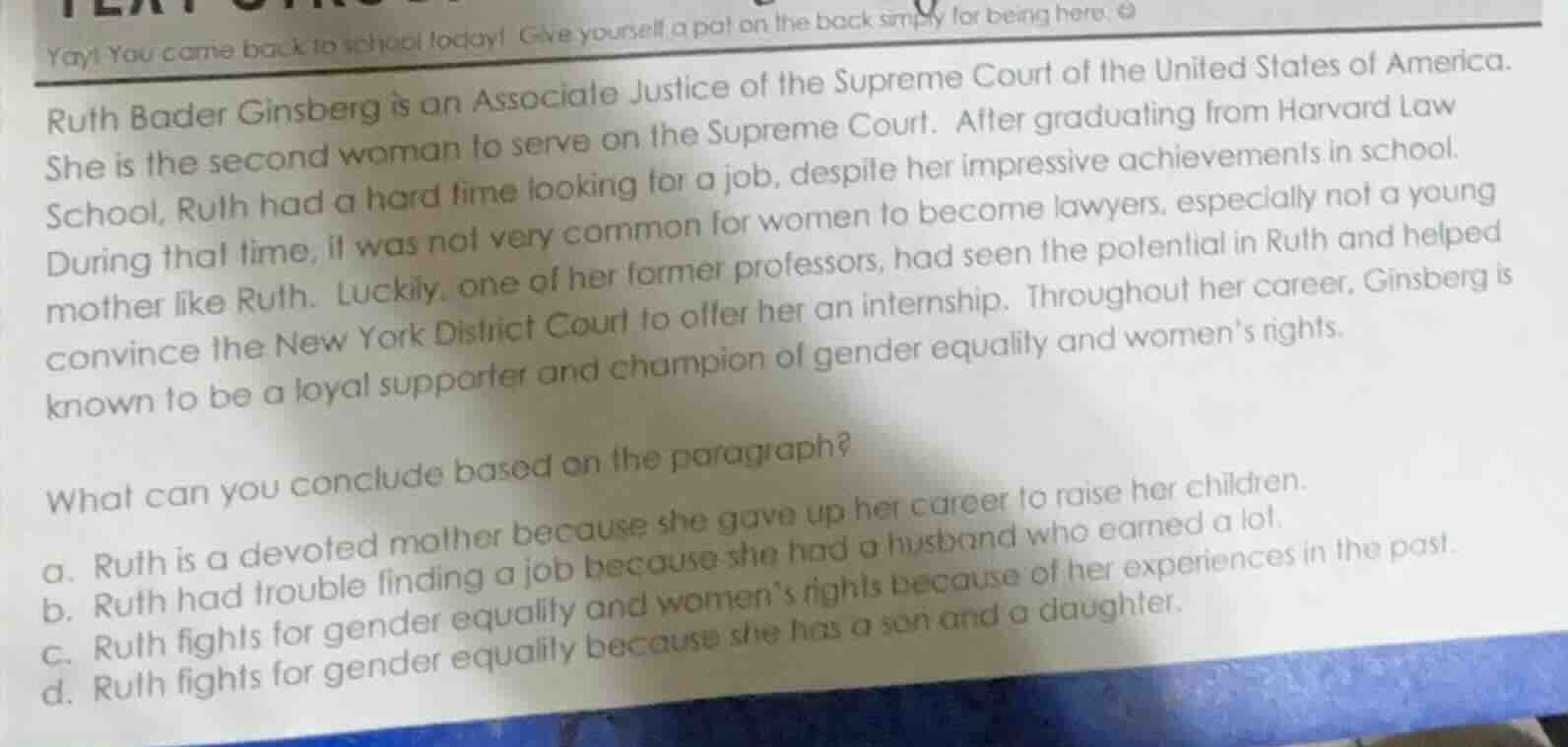 yay! you came back to school today! give yourself a pat on the back sim…