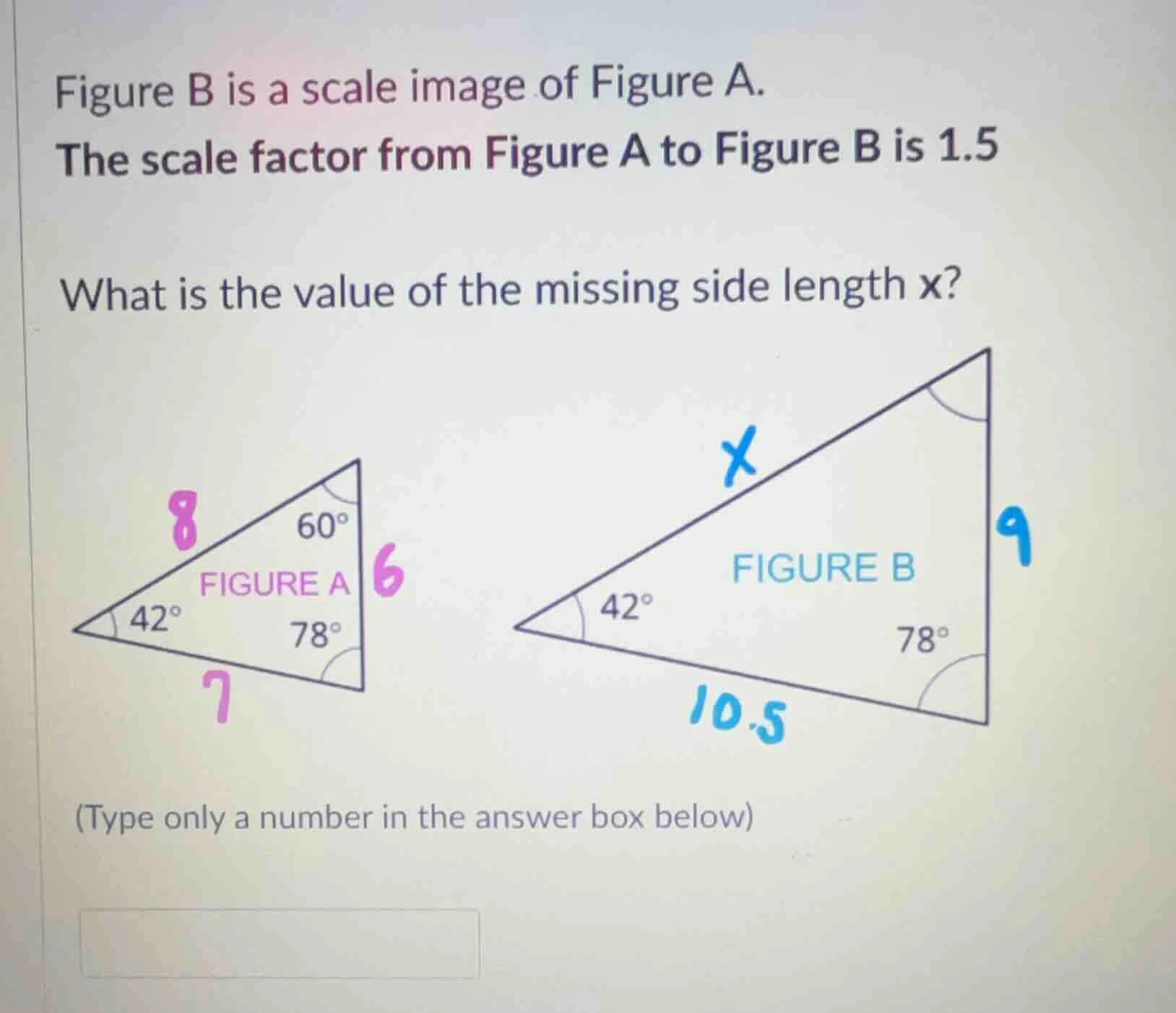 figure b is a scale image of figure a. the scale factor from figure a t…