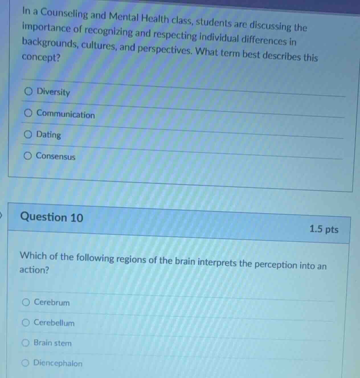 in a counseling and mental health class, students are discussing the im…