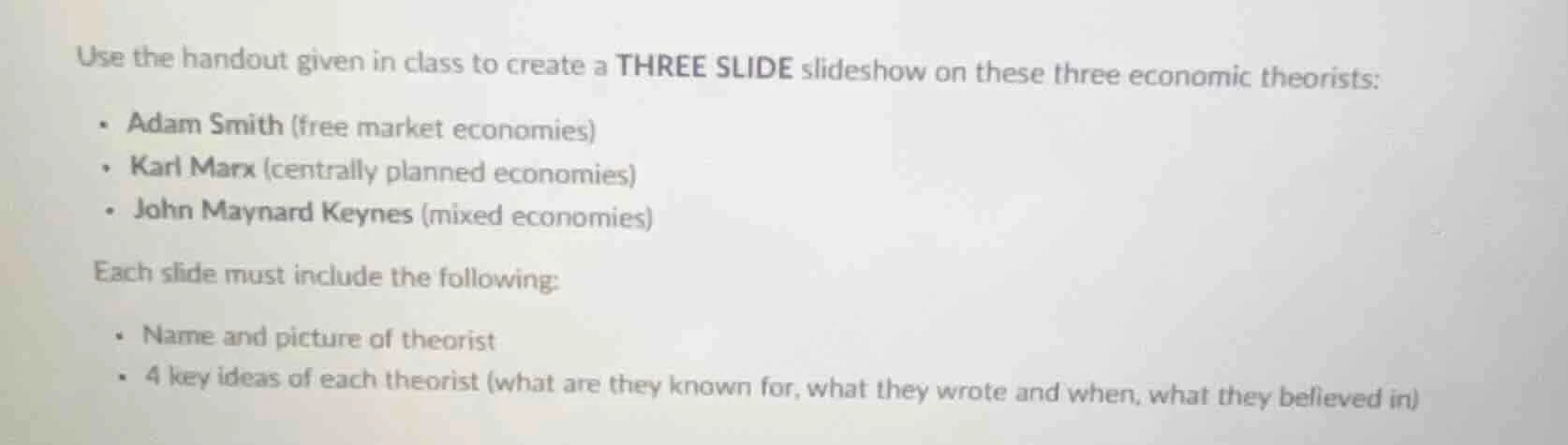 use the handout given in class to create a three slide slideshow on the…