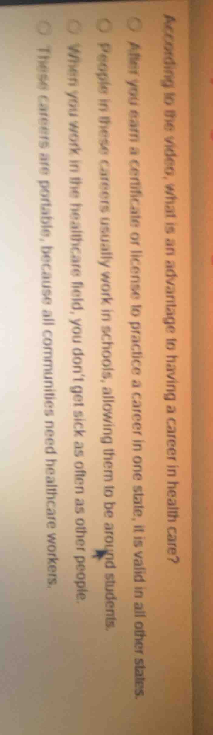 according to the video, what is an advantage to having a career in heal…